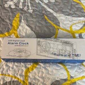 LED Digital Alarm Clock with Bed Shaker - White